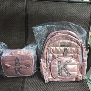 NWT Justice Sparkle Book Bag and Lunchbox